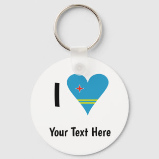 I Love (Aruba Heart Flag) Personalized Keychain
