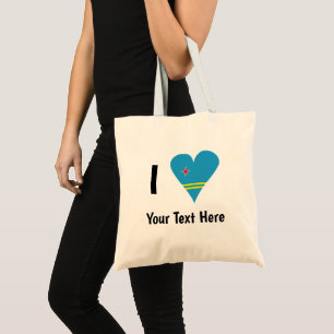 I Love (Aruba Heart Flag) Personalized  Tote Bag