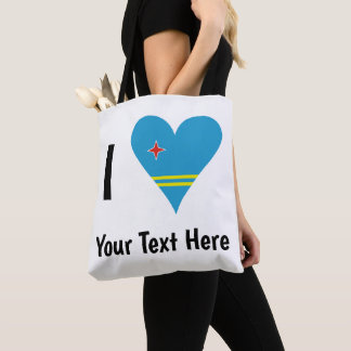 I Love (Aruba Heart Flag) Personalized  Tote Bag