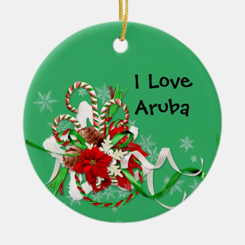 I Love Aruba Holiday Ornament