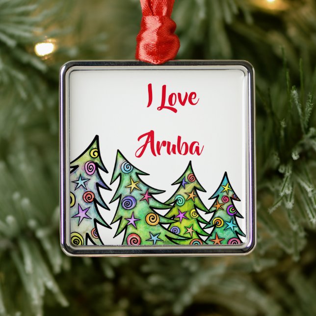 I Love Aruba Holiday Ornament (Tree)