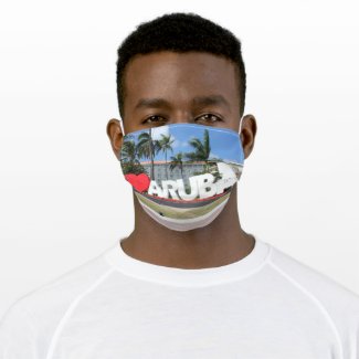 I love Aruba - One happy Island Adult Cloth Face Mask