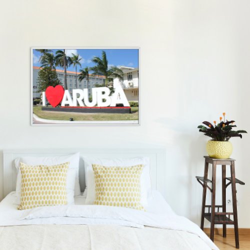 I love Aruba _ One happy Island Faux Canvas Print