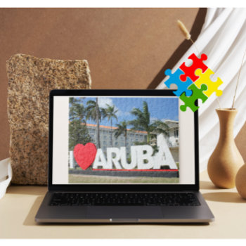 I Love Aruba - One Happy Island Jigsaw Puzzle by stineshop at Zazzle