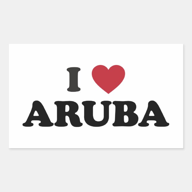 I Love Aruba Rectangular Sticker (Front)