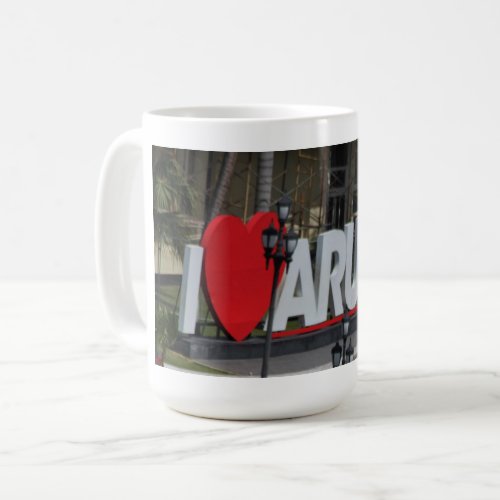 I Love Aruba Red heart Mug Photography Coffee Mug