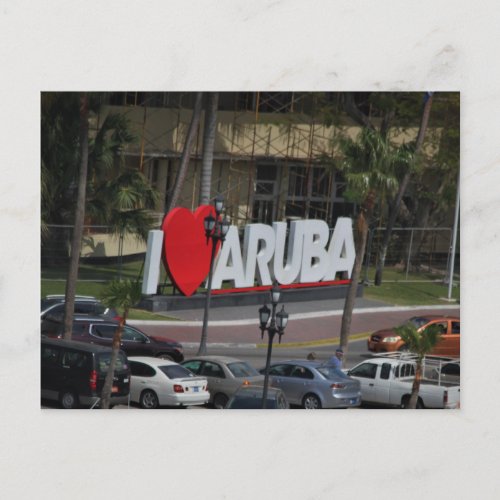 I Love Aruba sign Photography Postcard