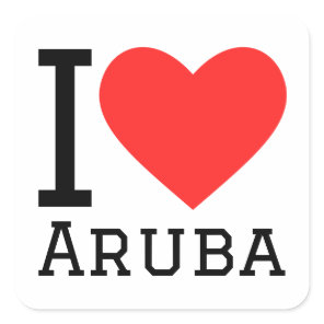 I love Aruba  Square Sticker