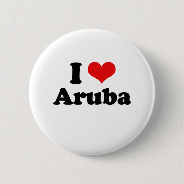 I Love Aruba Tshirt Button (Front)
