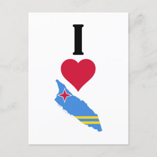 I Love Aruba Vertical I Heart Aruba Flag Map Postcard