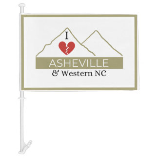 I Love Asheville & Western NC Car Flag
