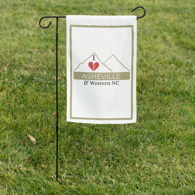 I Love Asheville & Western NC Garden Flag (In SItu)