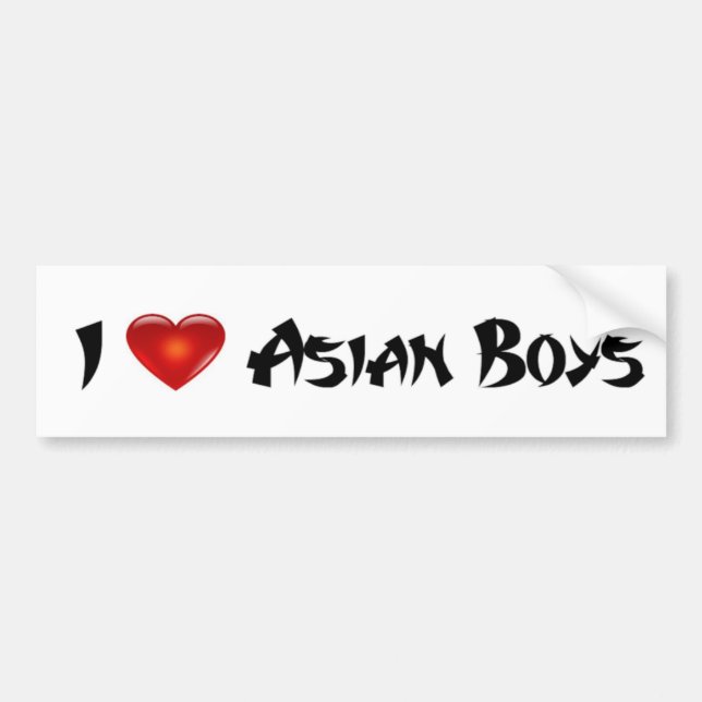 I Love Asian Boys Bumper Sticker (Front)