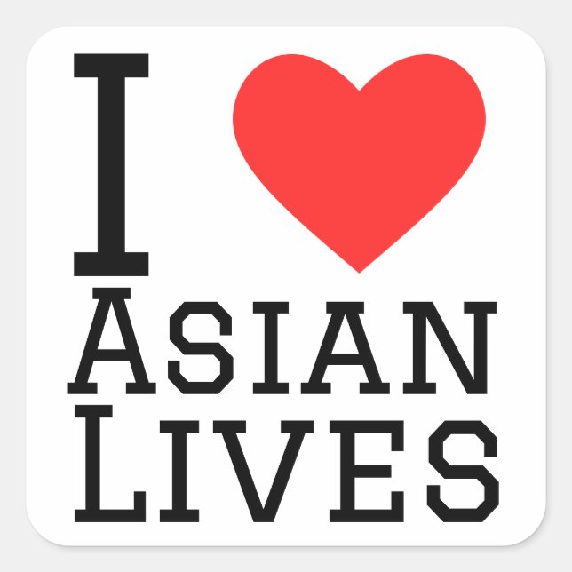 I love Asian lives Square Sticker (Front)