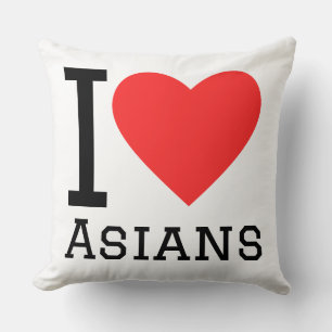I love Asians  Throw Pillow