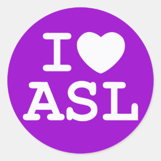 I Love ASL (Color) Classic Round Sticker