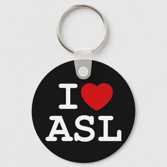 I Love ASL Keychain (Front)