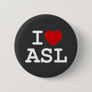 I Love ASL Pinback Button