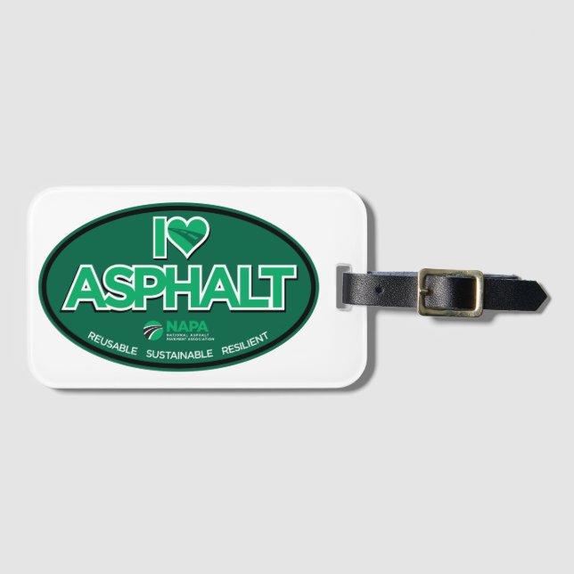 I Love Asphalt Luggage Tag (Front Horizontal)