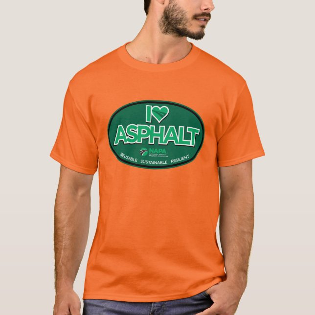 I Love Asphalt Men's T-Shirt - Safety Orange (Front)