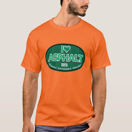 I Love Asphalt Mens T_Shirt _ Safety Orange