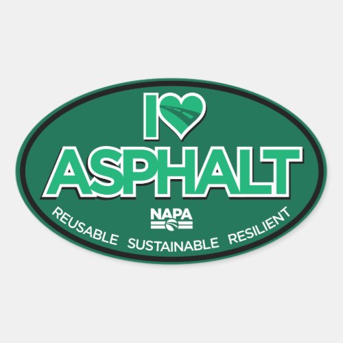 I Love Asphalt Stickers _ Oval