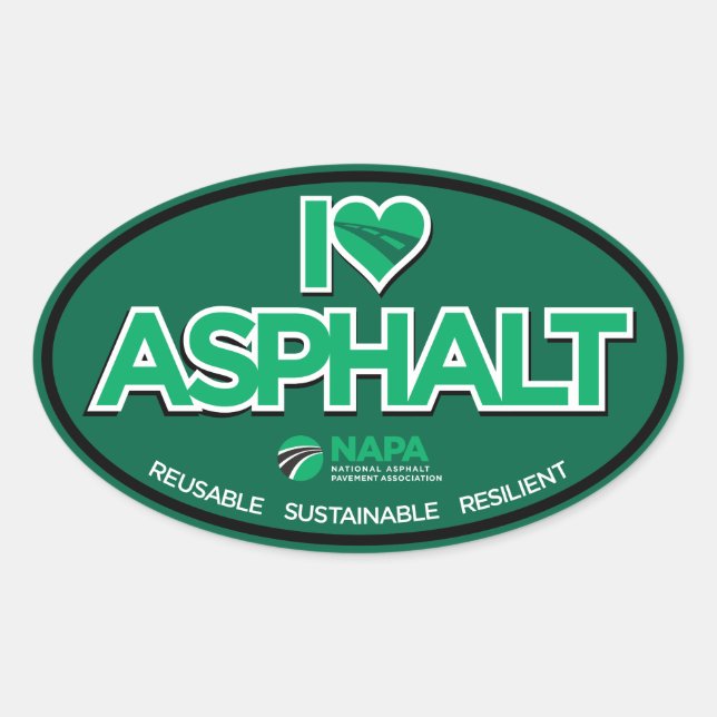 I Love Asphalt Stickers - Oval (Front)