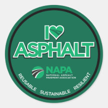 I Love Asphalt Stickers - Round