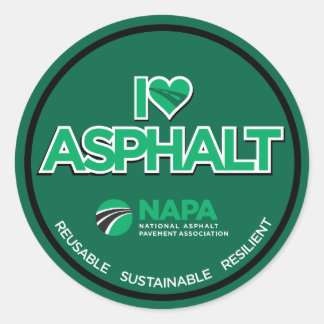 I Love Asphalt Stickers - Round