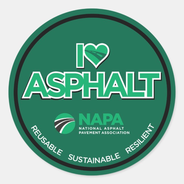 I Love Asphalt Stickers - Round (Front)