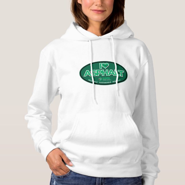 I Love Asphalt Women's Hoodie - White (Front)