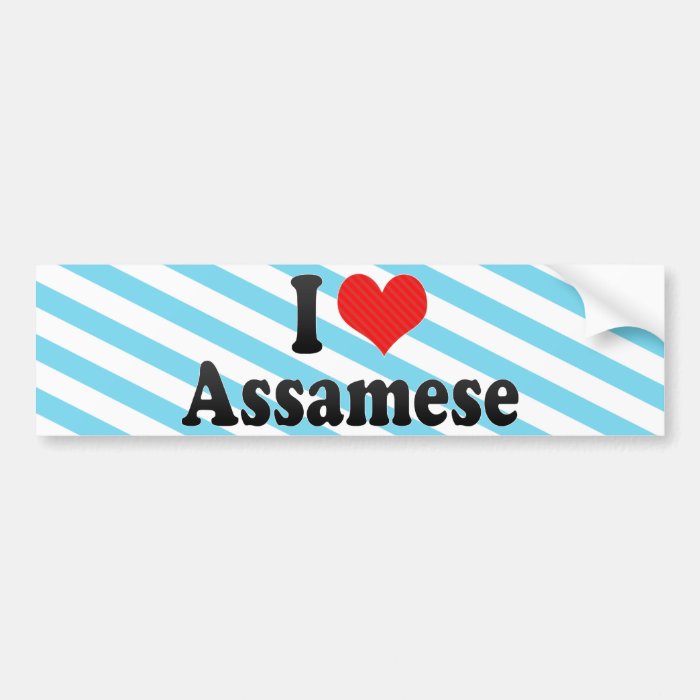 I Love Assamese Bumper Sticker