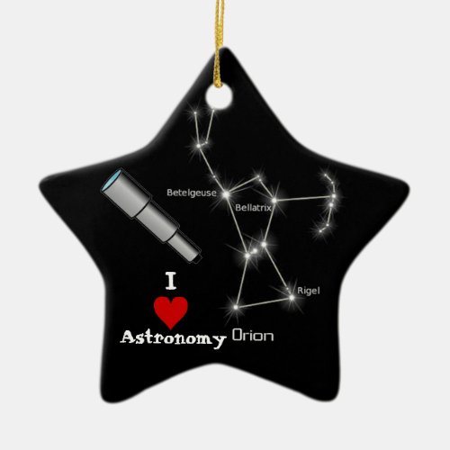 I Love Astronomy Ceramic Ornament