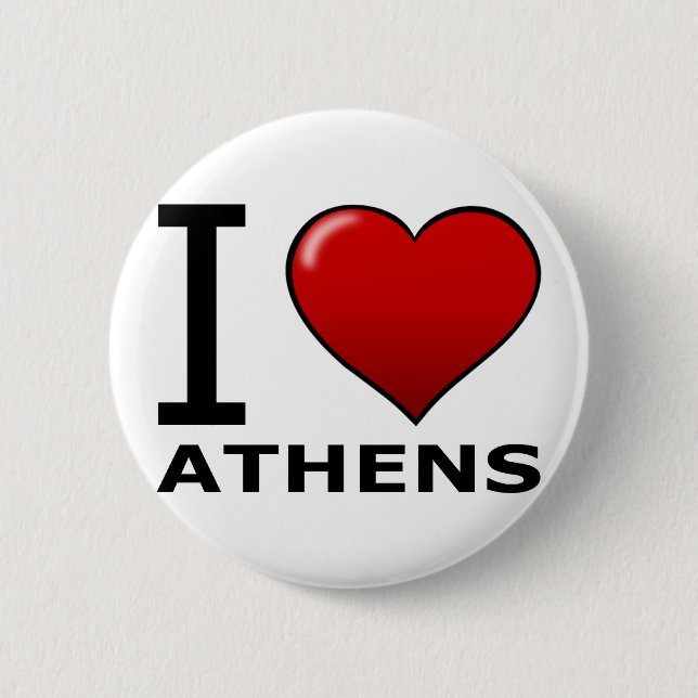 I LOVE ATHENS,GA - GEORGIA PINBACK BUTTON (Front)