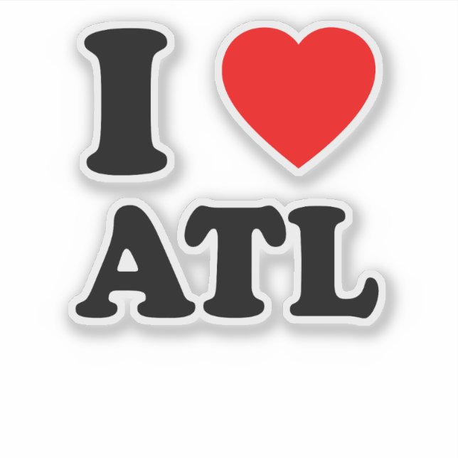 I Love Atl Heart Cool Atlanta  Sticker (Front)
