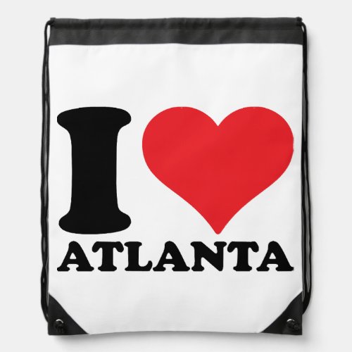 I LOVE ATLANTA  DRAWSTRING BAG