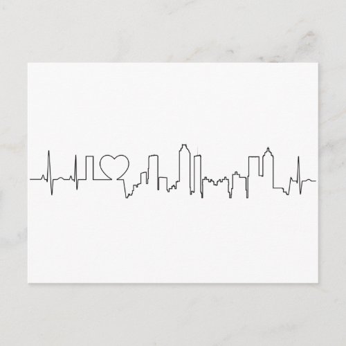 I love Atlanta in an extraordinary ecg style Postcard