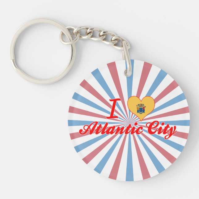 I Love Atlantic City, New Jersey Keychain (Front)