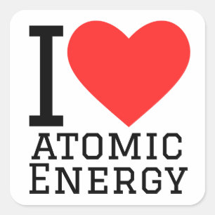 I love atomic energy square sticker