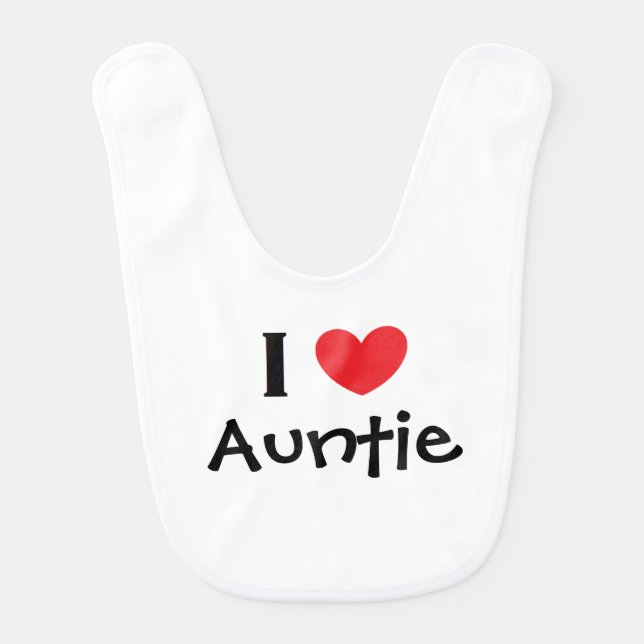 "I Love Auntie" Baby Bib (Front)