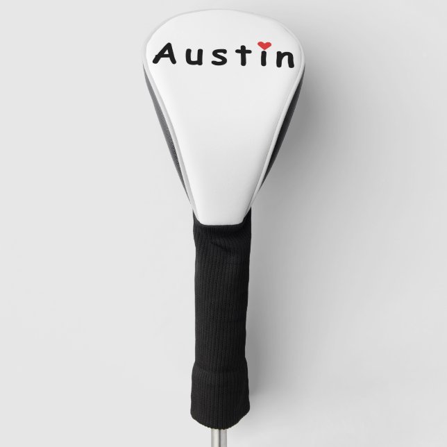 I love Austin  Golf Head Cover (Front)
