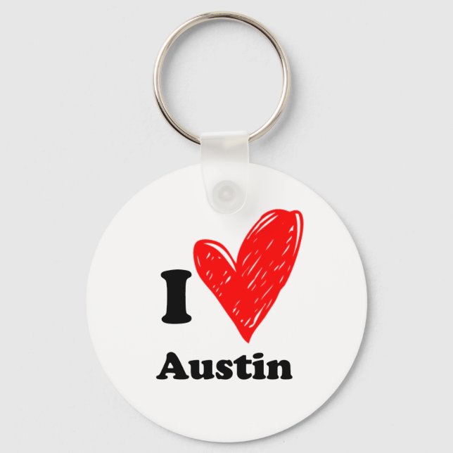 I love Austin Keychain (Front)