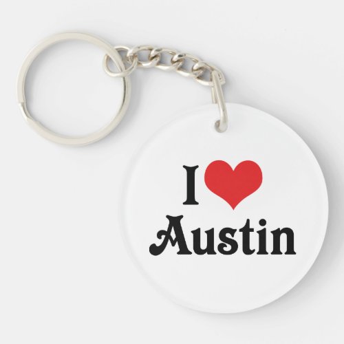 I Love Austin Keychain