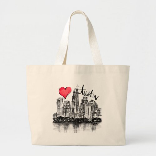 I love Austin Large Tote Bag