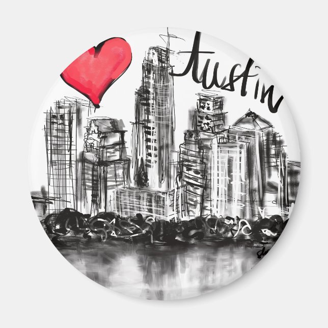 I love Austin Magnet (Front)
