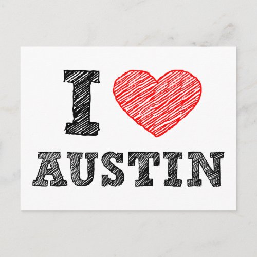 I Love Austin Postcard