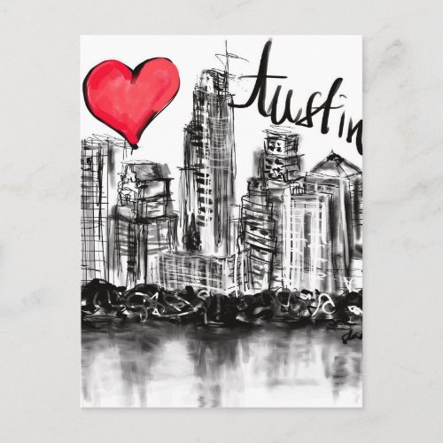 I love Austin Postcard