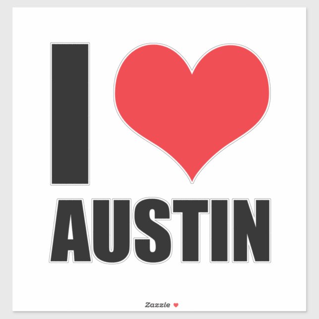 I love Austin Sticker (Sheet)