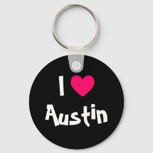 I Love Austin Texas Keychain
