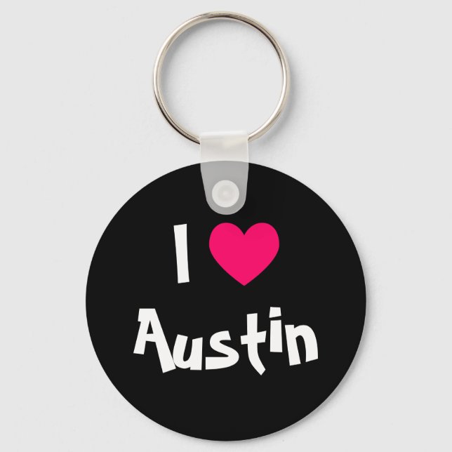 I Love Austin Texas Keychain (Front)